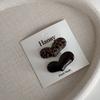 2Pcs Coffee Leopard Print Hairpin Side Clip Side Bangs Clip Temperament Love Duck Bill Clip Female Word Hairpin Hair Accessories