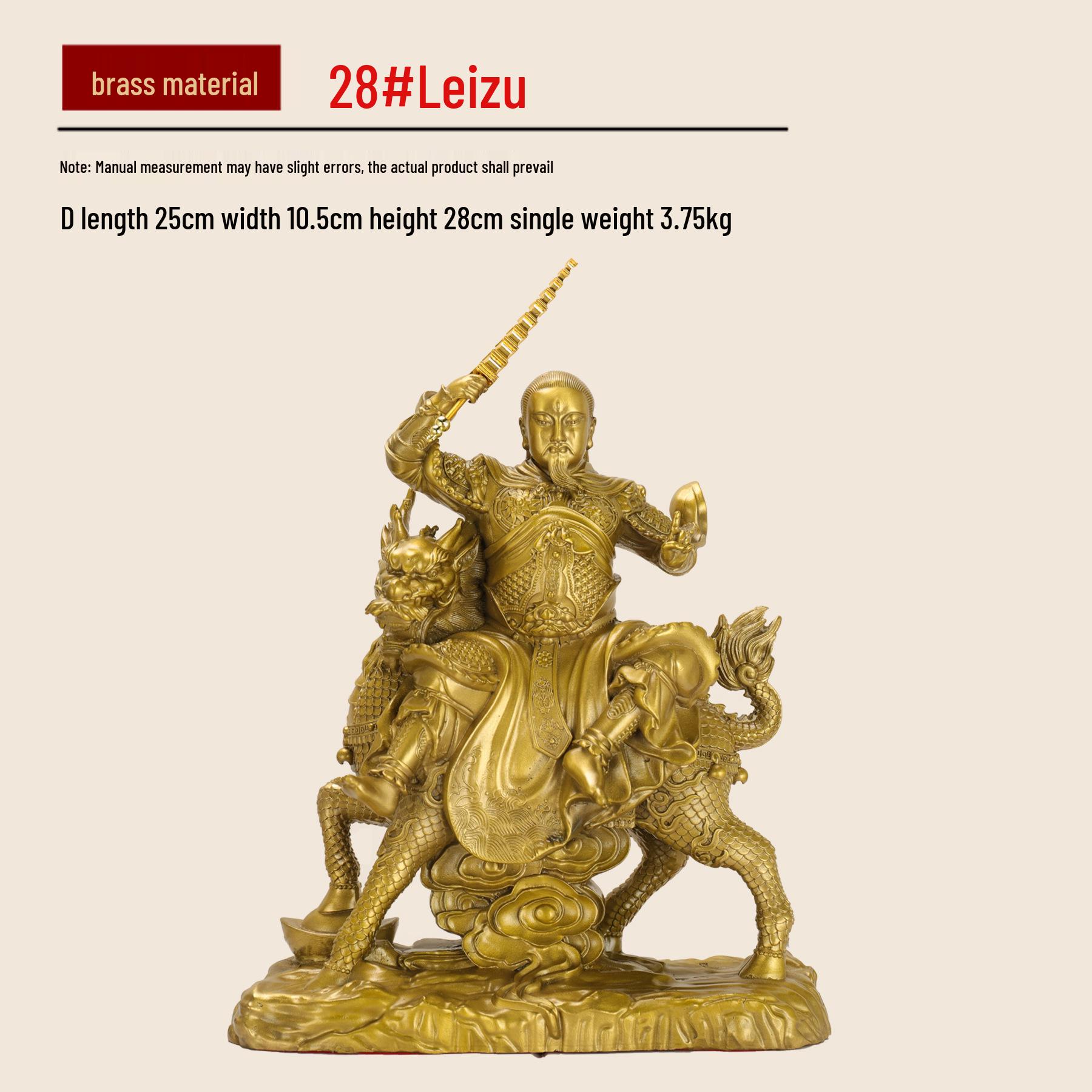 Lei Zu Brass Figurine: Nine Heavens Thunder God - Home, Living Room, Shop Decor - Antarctic Longevity Emperor