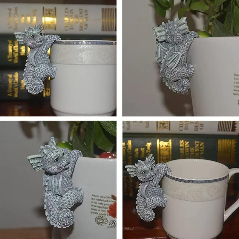 1PC Resin Dinosaurs Figurines Hanging Cup Model Garden Dinosaur Pendant Decorate Accessory Creative Flower Pot Decor Home Office