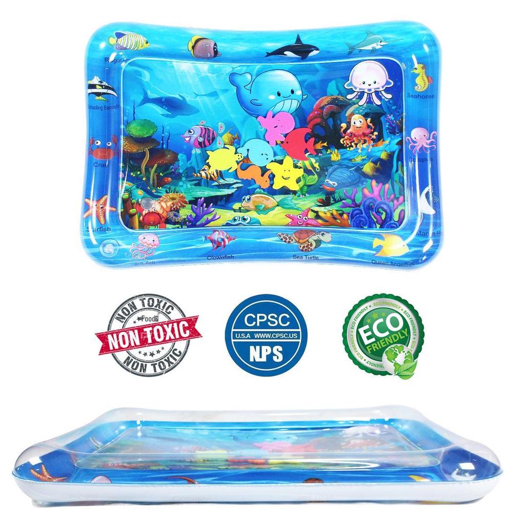 30-Silk Thickened PVC Inflatable Water Mat for Baby and Toddler Crawling, Summer Cooling Ice Pad Cushion