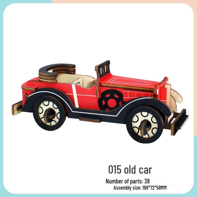 Wooden 3D Puzzle Car - Educational Handmade Toy for Kids