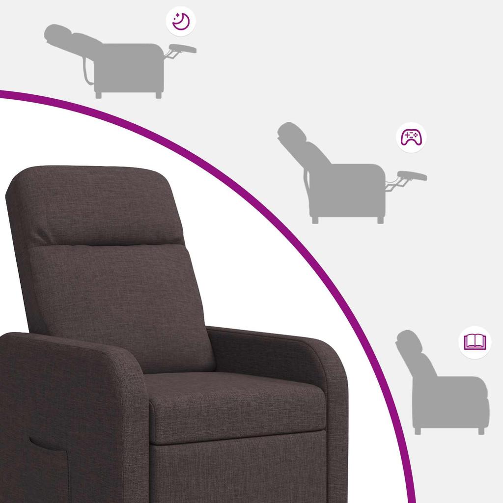 Recliner Dark Brown Fabric