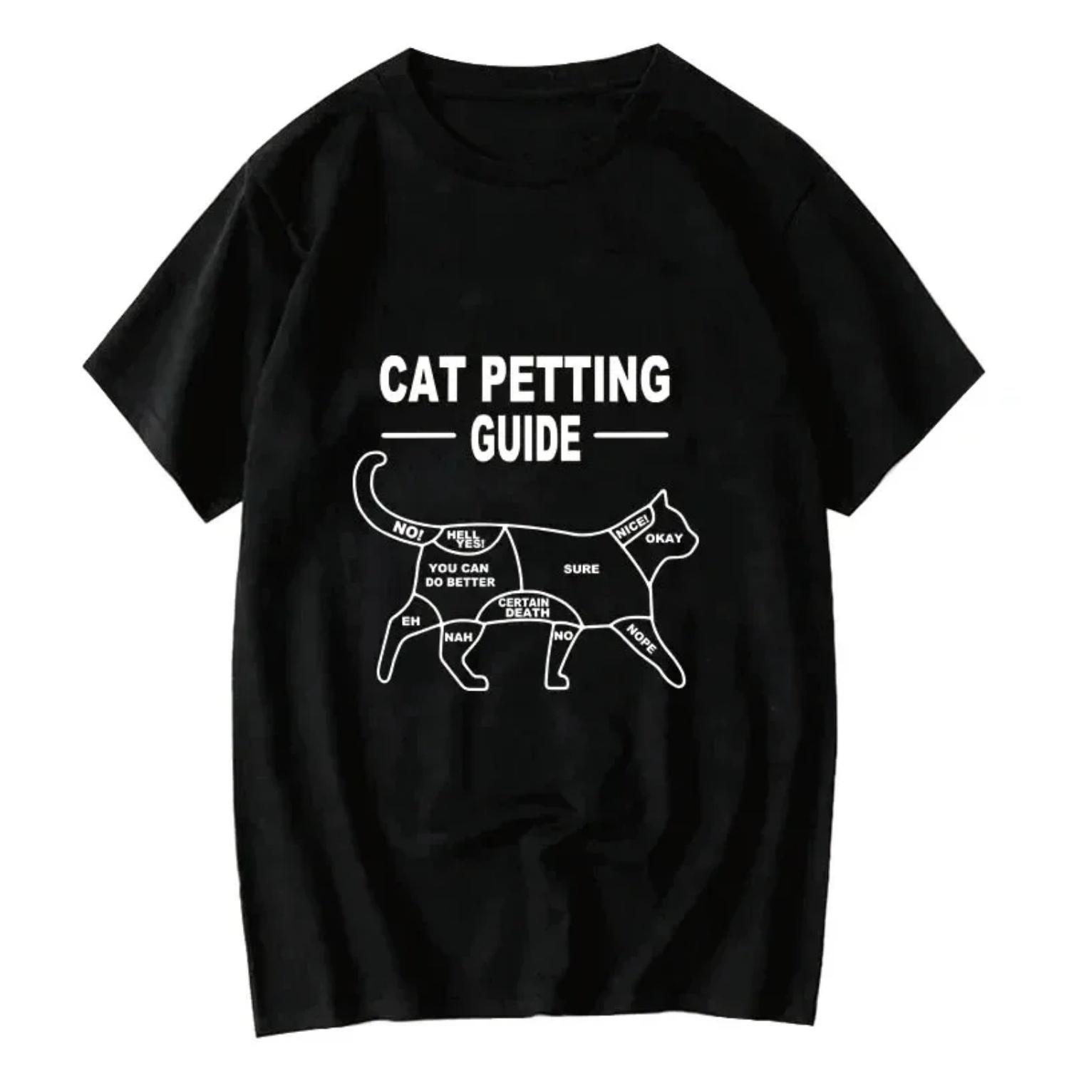 

2025 Summer Cotton Cute Space Cat Print Cat Print s T-shirt Street Hip Hop Comfortable Soft Everyday Neutral T-shirt S чёрный