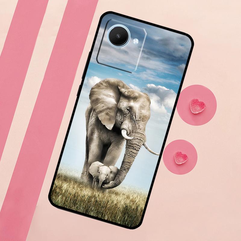 Elephant Baby Nature For Realme C67 C75 C63 C61 C71 C55 C51 C65 C53 10 11 12 13 14 15 Pro Plus GT6 GT7 Pro Case