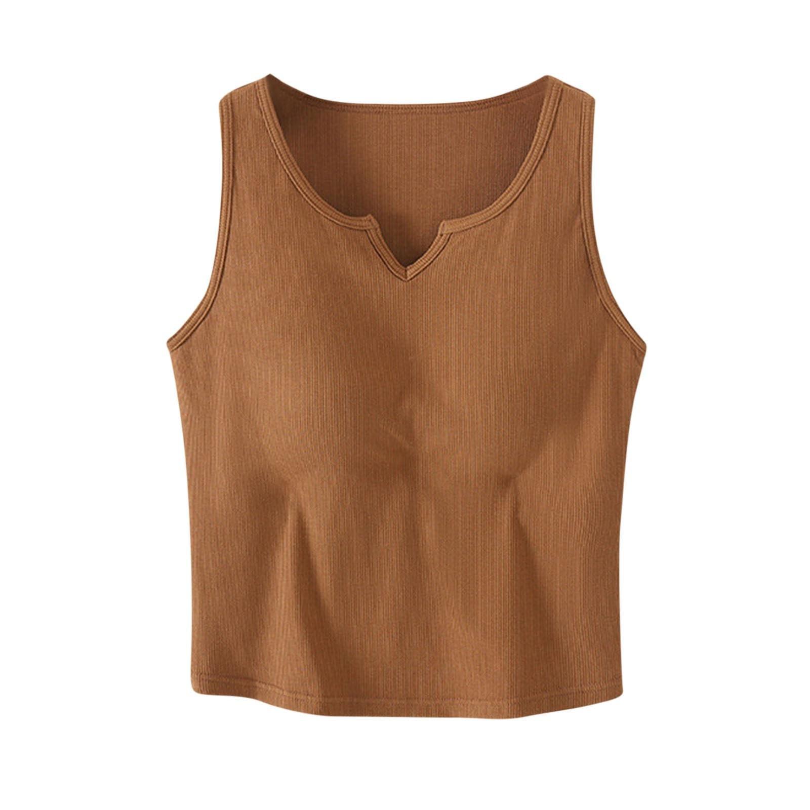 

Женский однотонный летний утепленный жилет с V-образным вырезом внутри и снаружи XL кофейный