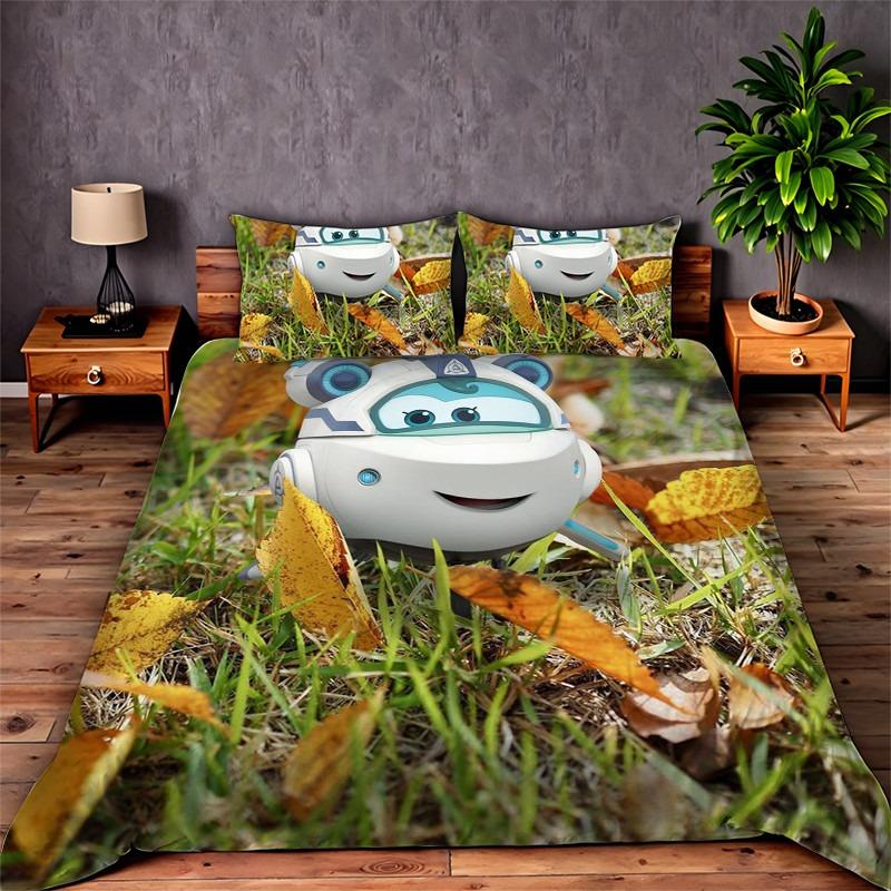 3D Print Super Wings Jett Bedding Set Single/Twin/Full/Queen/King Size Adult Bedroom Duvet cover Sets Anime Gift