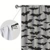 2pcs Bat Colony Printed Curtain for Halloween Home Decor - Rod Pocket Window Treatment for Bedroom, Office, Kitchen