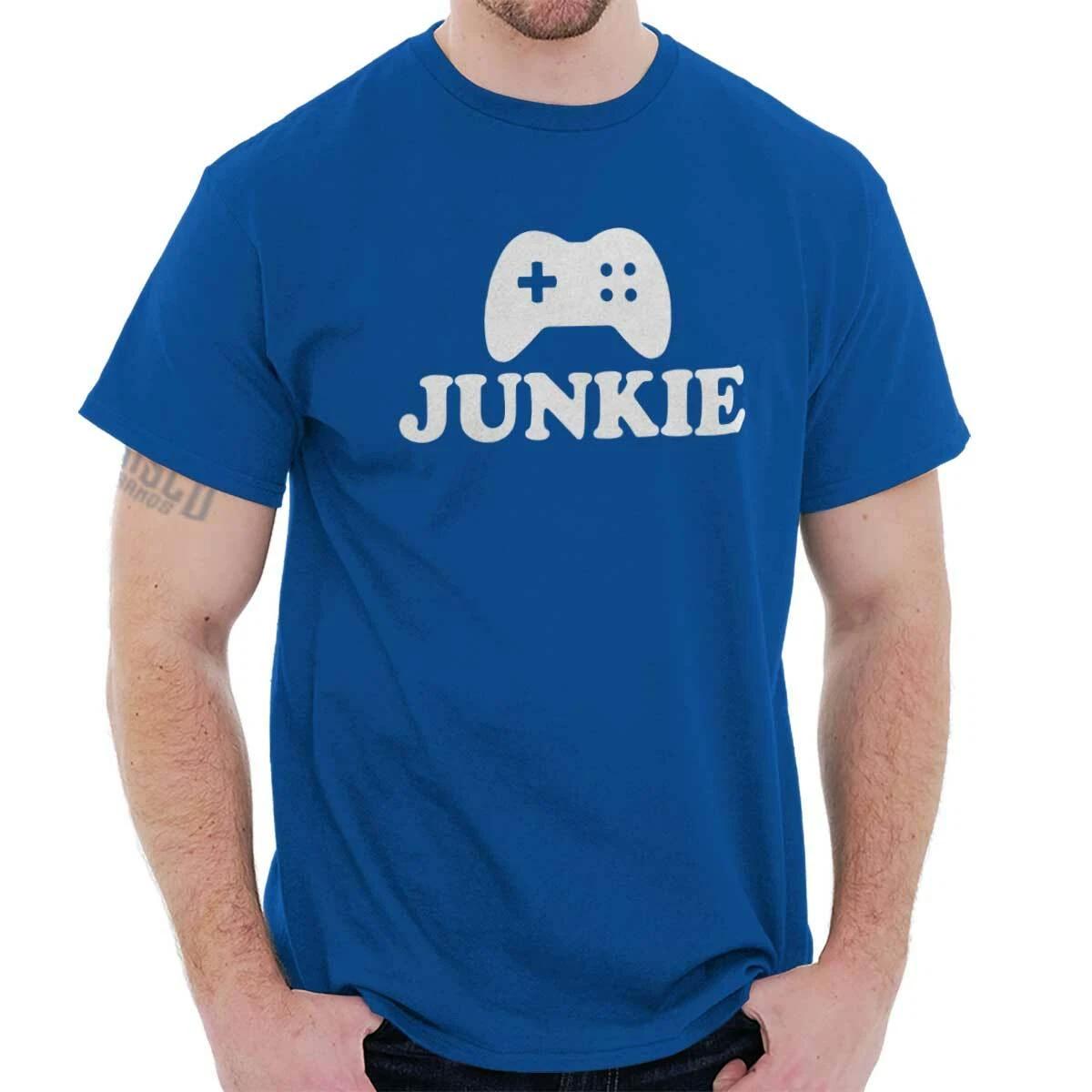 Funny Sarcastic Video Game Controller Junkie Womens or Mens Crewneck T Shirt Tee XXXXL
