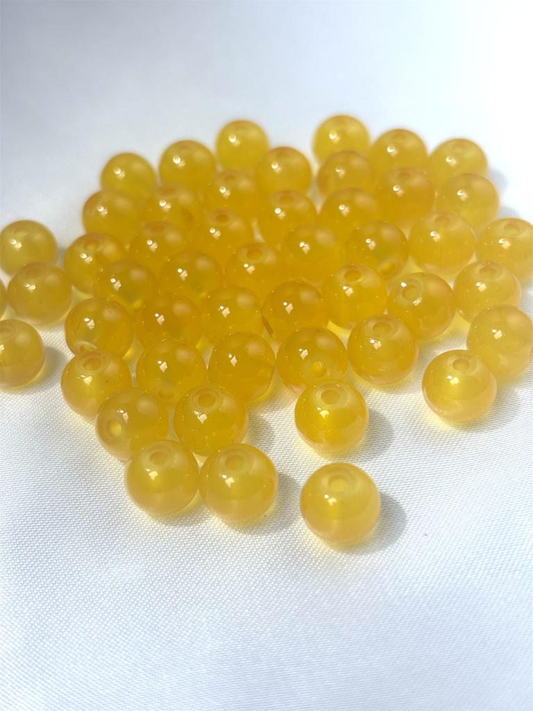 50pcs 8mm Glass Crack Imitation Jade Color Series Round Beads DIY Handmade Necklace Bracelet Loose Beads Jewelry Accessories