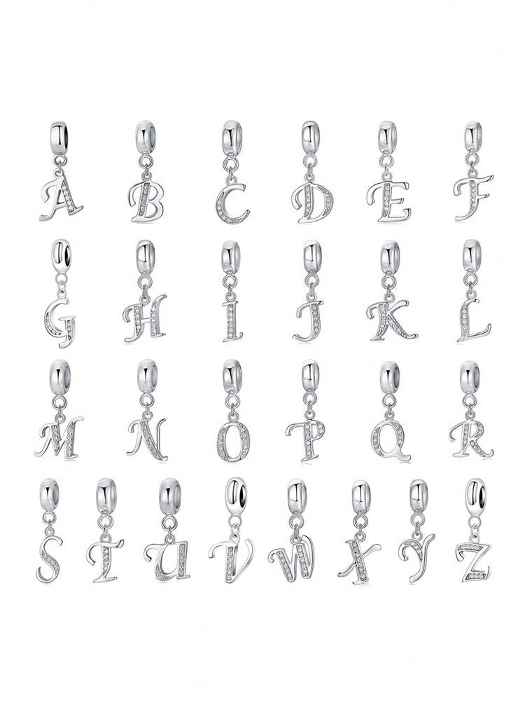 Copper Fashionable 26 Letters Of Charm Bead For Women Fit Bracelets Diy Making Anniversary Gift Fine Ladies Jewelry