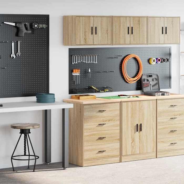VidaXL Armoires de garage 2 pcs chêne sonoma bois d'ingénierie 3328334