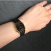 Casio YOUTH series-metal small squares, fashionable retro trendy liquid crystal display gold plate, waterproof, quartz movement, LA670WEGB-1B