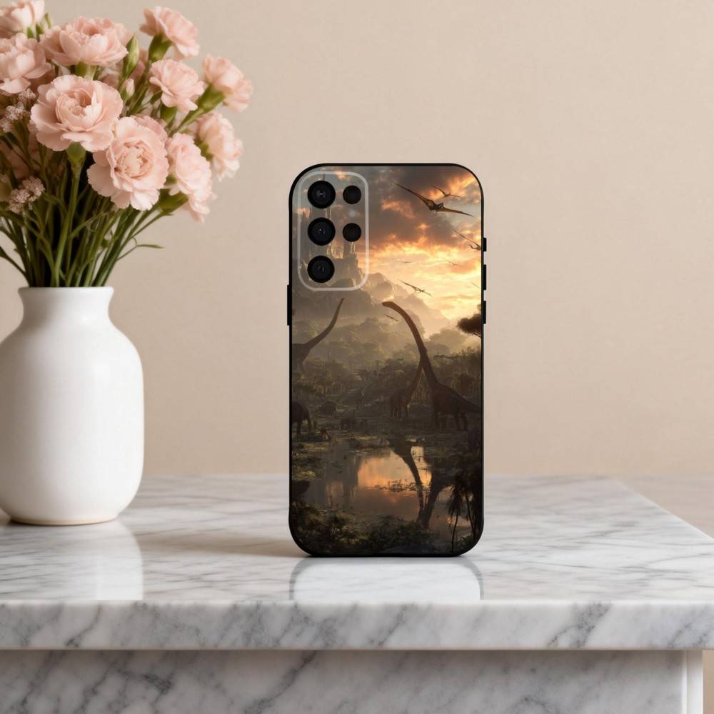 Cool D-Dinosaur Art  Phone Case For Samsung S25,24,23,22,30,21,10,9,Ultra,Plus,Lite,FE,4,5 G Soft Black Case