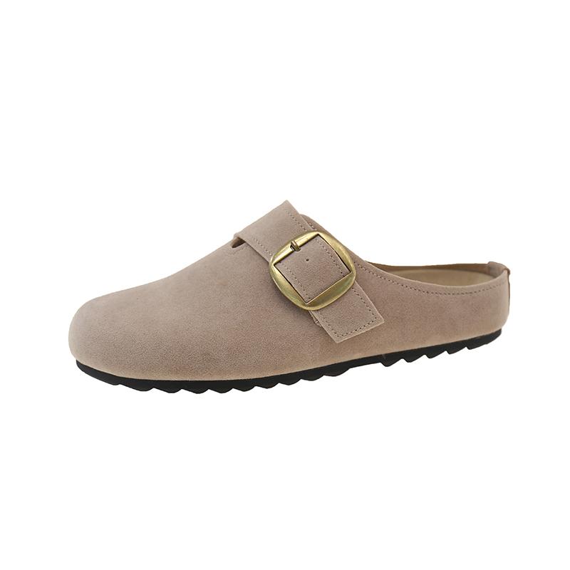 Mode 2025 Neue Damen Weichsohle Outdoor Tragbare Hausschuhe Halbslipper Flachkopf Bedeckt Sommer Retro-Stil Slipper