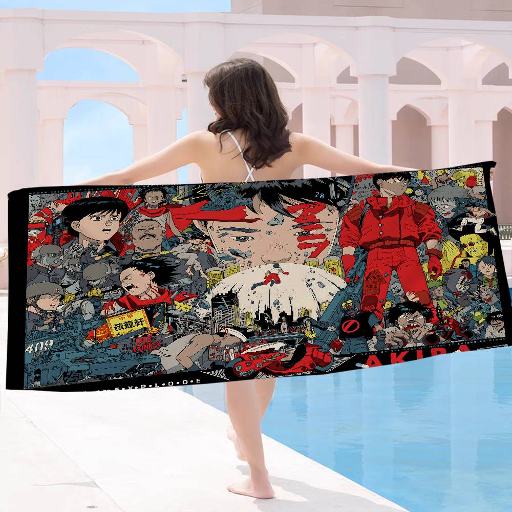 CARTOON A-AKIRA Anmie Beach Towel Colorful Bath Towels for Girl Microfiber Quick Dry Custom Sand Free Beach Yoga Spa Gym Pool