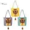 Portable Cat Carrier for Small Dogs Canvas Purse, Plush Lion Pet Tote with Head Lightweight Bag Outdoors Hole, Safety Buckle, Foldable Shoulder