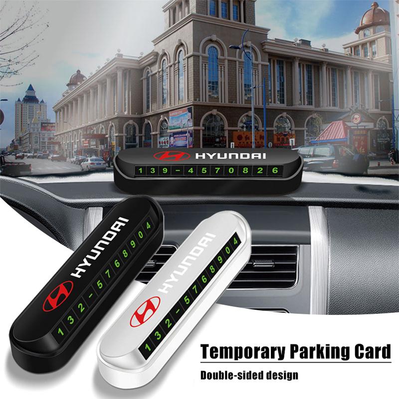 Car Temporary Stop Sign Parking Card Telephone Number Card Plate For Hyundai i20 Azera Sonata N Line Santafe Accent Solaris GDI R9