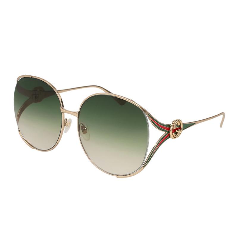 GUCCI Gold Frame Metal Round Sunglasses for Women