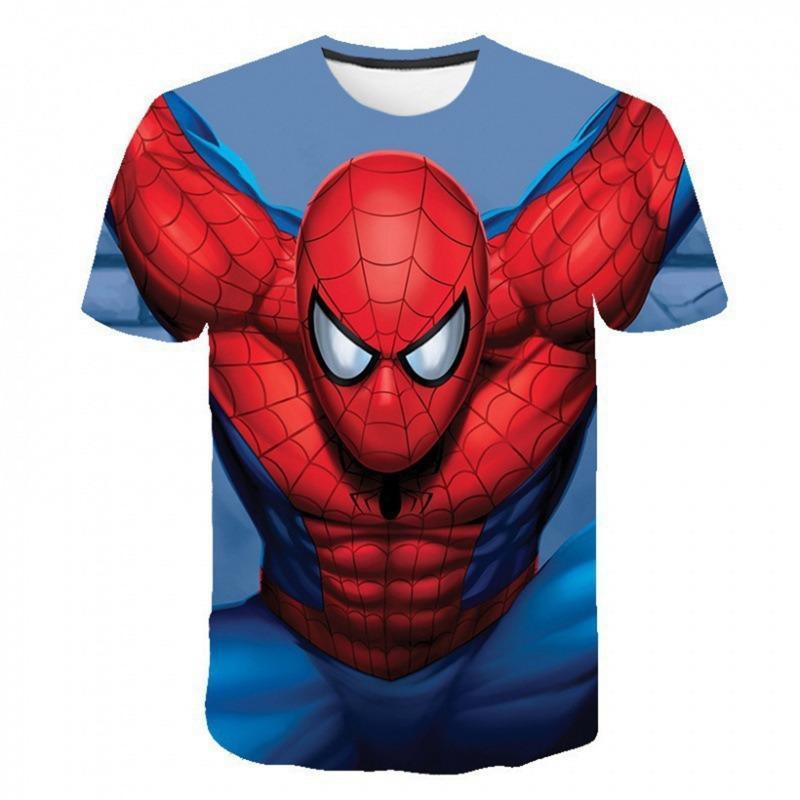 Fashionable Men's Spider Man 3d Printed T-Shirt Superhero Battle Posture 3d Printed Summer Trend Short Sleeved Tee Tops Clothing