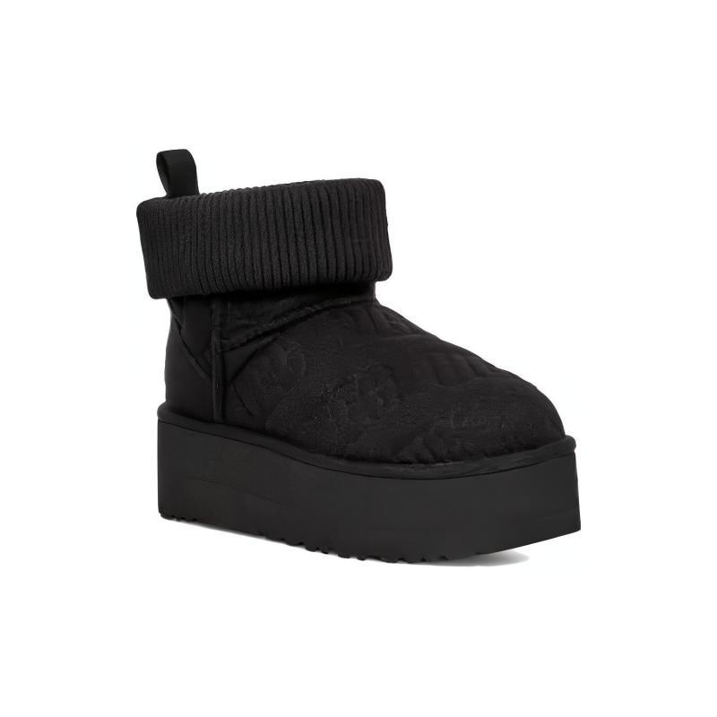 UGG Classic Mini Platform Felted Boot Black Women's Sneakers 1144047-BLK