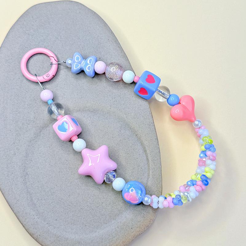 Diy Fashionable Small Fresh Mobile Phone Chain Anti-Lost Mobile Phone Case Pendant Beaded Bracelet Exquisite Girls Ccd Pendant
