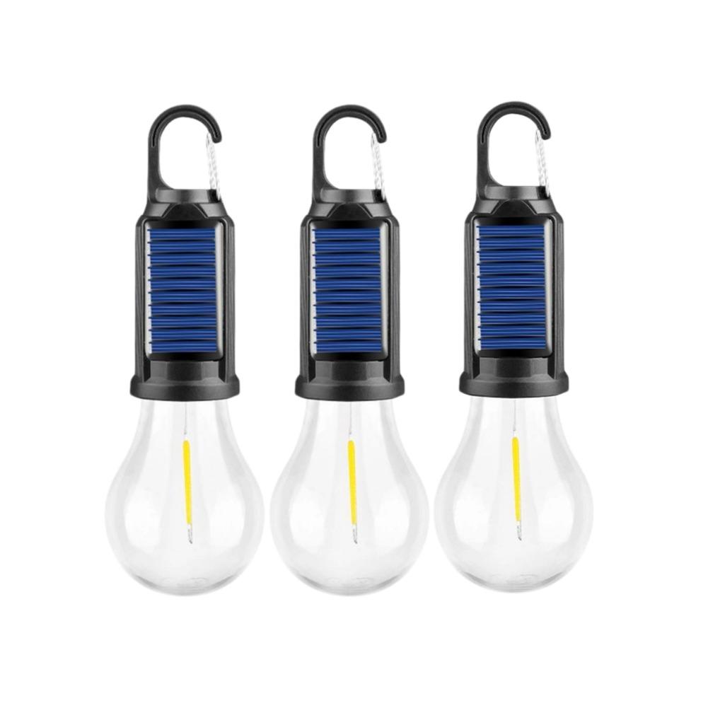 1/3/5pcs Outdoor TypeC Charge/Solar Power LED Lamp Bulb High Brightness Emergency Light Hook Up Camping Fishing Portable Lantern