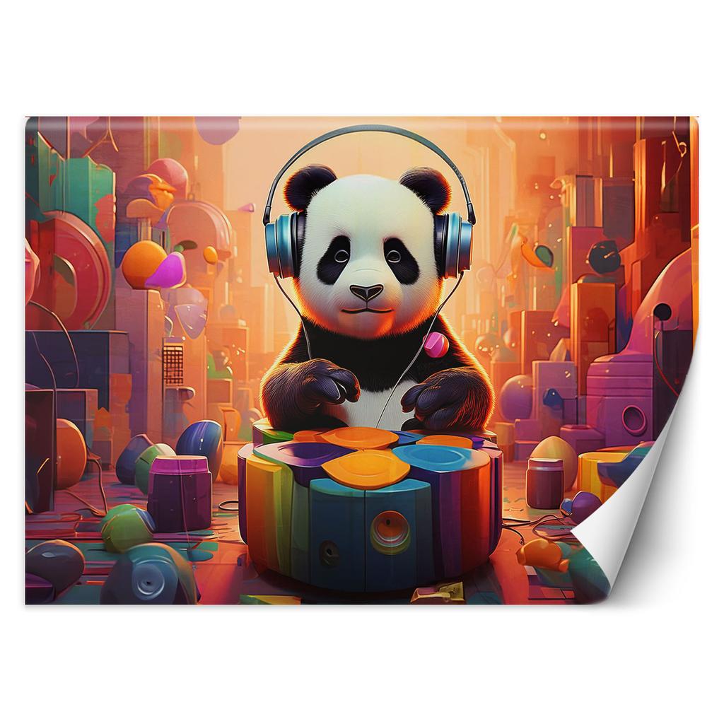 Wallpaper Panda in headphones
