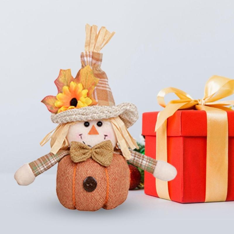 Festival Scarecrow Figurine With Soft Fabric Materials Seasonal Home Decoration for Kids Room Office Desk Accessories