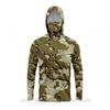 Mens Ice Silk Long Sleeve Fishing Shirt With Integrated Camo Face Cover Hood UPF50 Sun Protection Lightweight Quick Dry
