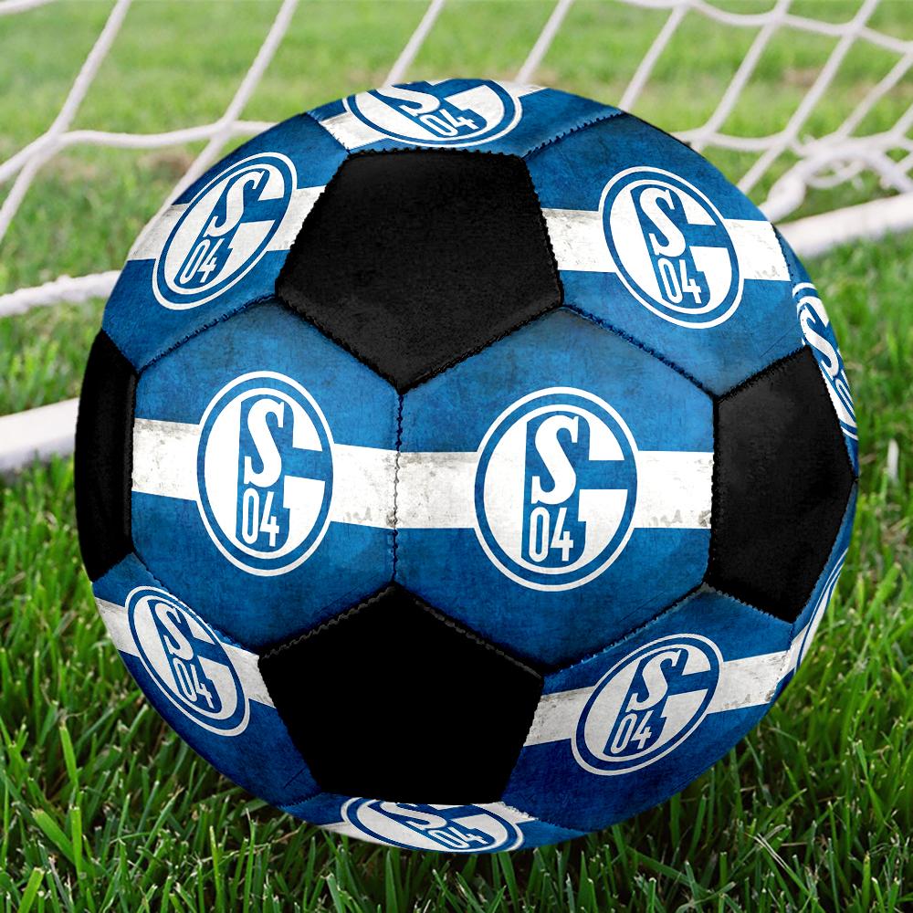 SIZE 5 FC Schalke 04 Soccer Ball Colorful All Ages Machine Stitched PVC Competition Ready Durable High-Bounce