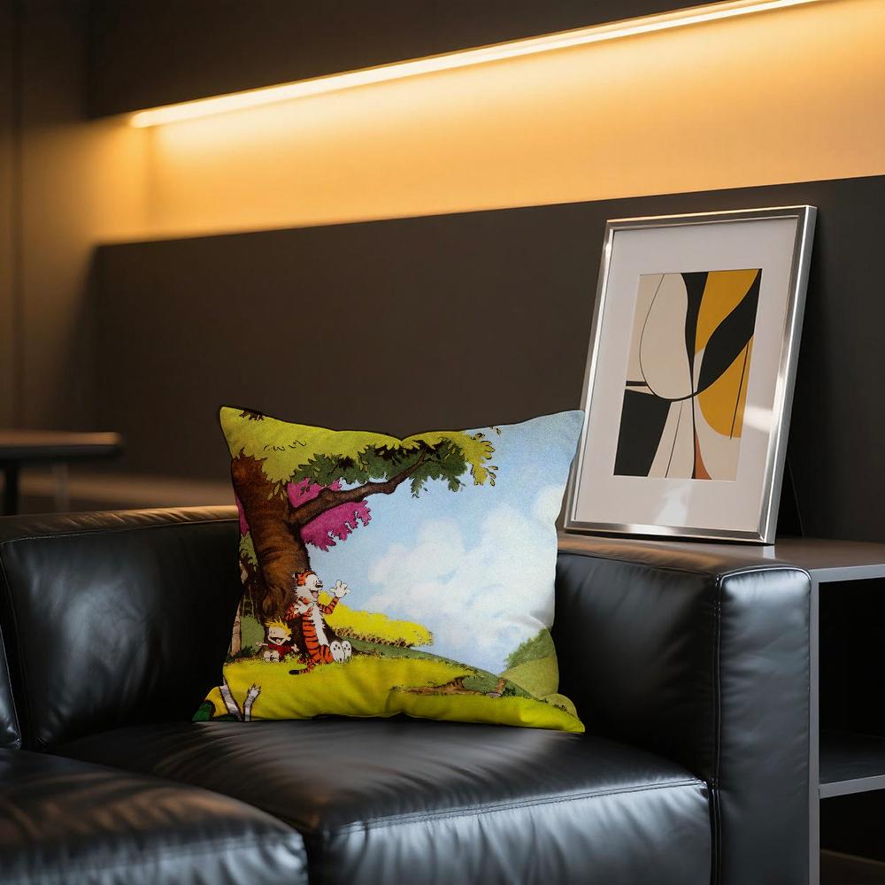 C-Calvin and H-Hobbes cushion cover Comfortable and soft bedding skin friendly leisure sofa car office pillowcase