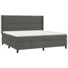 3132880 vidaXL Lit à sommier tapissier et matelas Gris foncé 200x200cm Velours