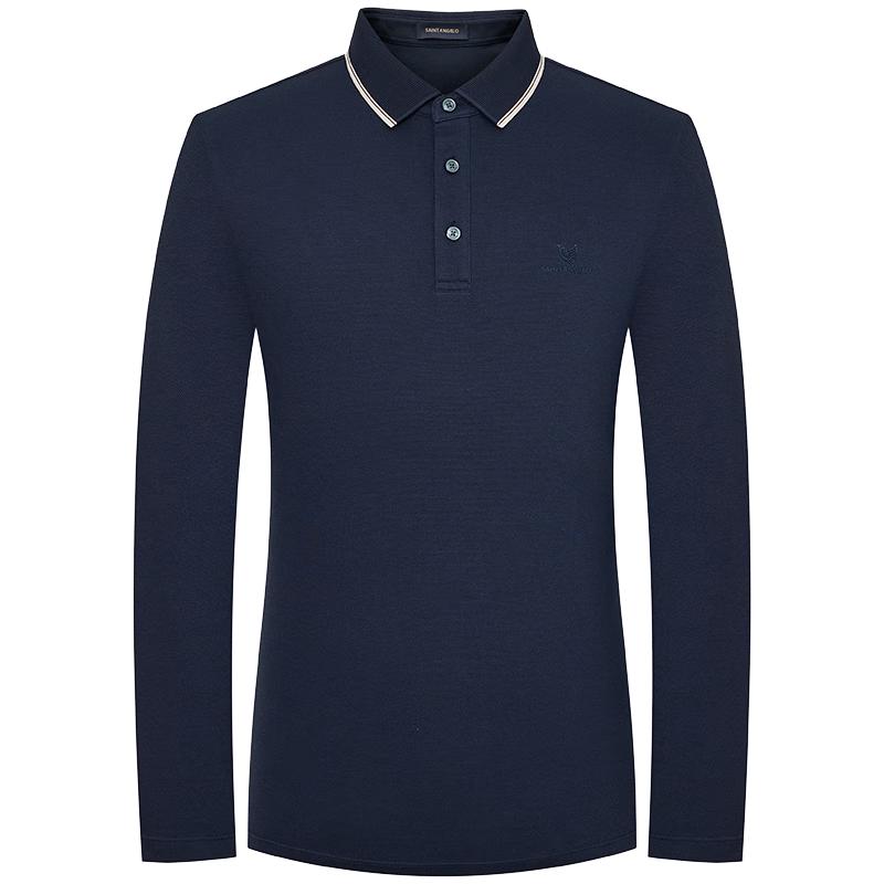 Baoxiniao Men s Business Casual Long-Sleeve Knitted Polo Shirt M