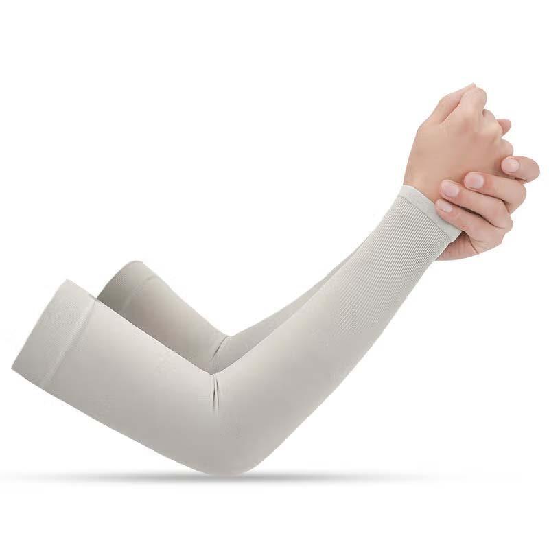 

1pair Summer Ice Silk Cycling Arm Sleeves, UPF 50+ Sun Protection for Men Women, UV Blocking Breathable for Running Outdoor сірий колір