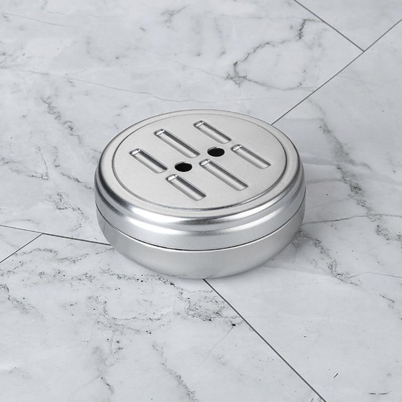 C9GC Set Of 2 Aluminium Metal Soap Box Waterproof Soap Dishes with Drips Rack for Travel and Camping