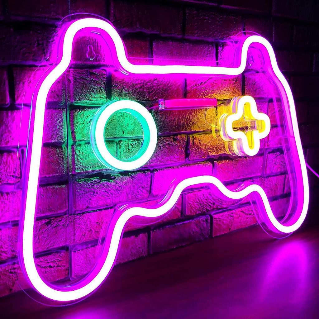 Geschlechtsneutrales Neon-Gamecontroller-Licht für Innendekoration