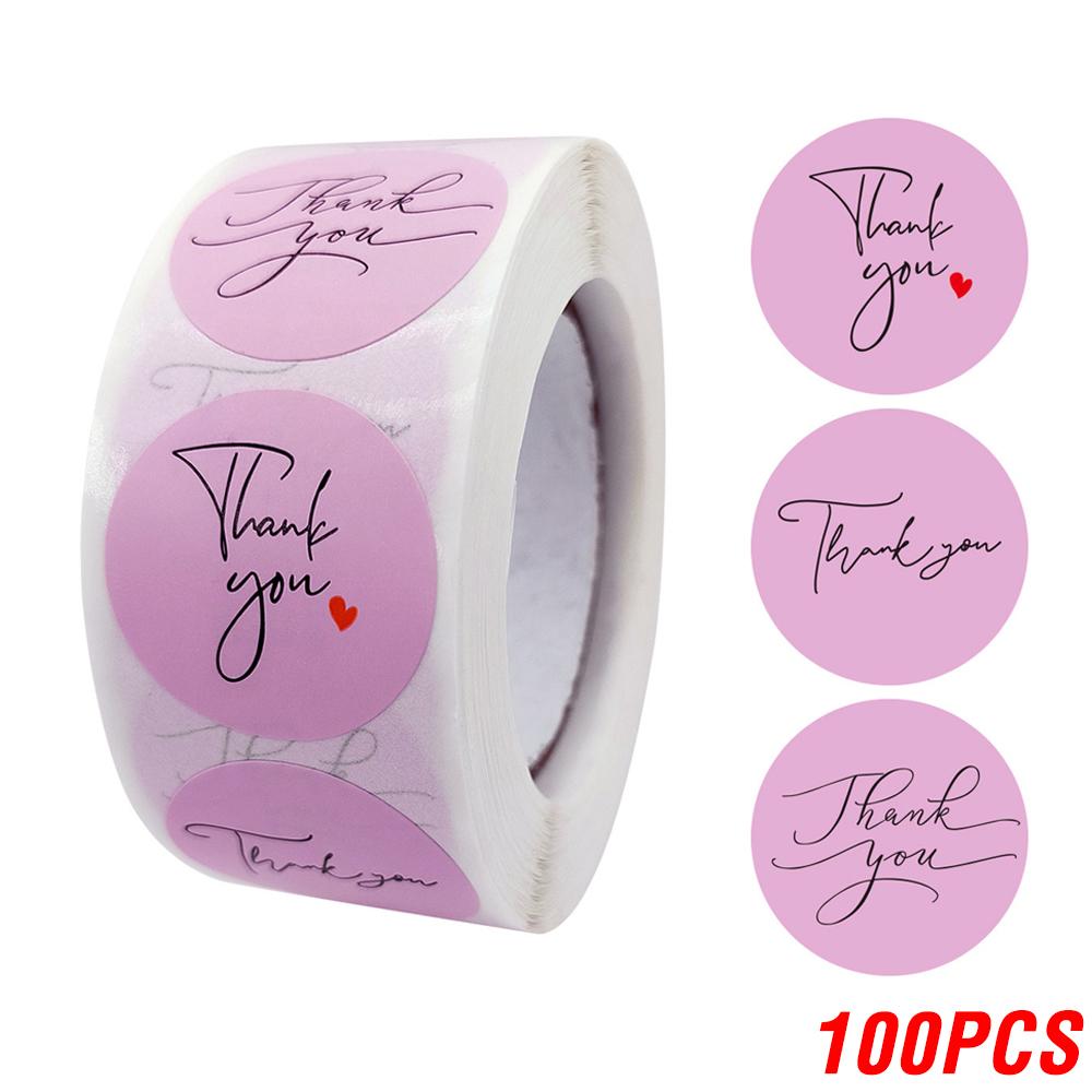100-500pcs Round Thank You Stickers for Envelope Seal Labels Gift Packaging Decor Birthday Party Scrapbooking Stationery Sticker