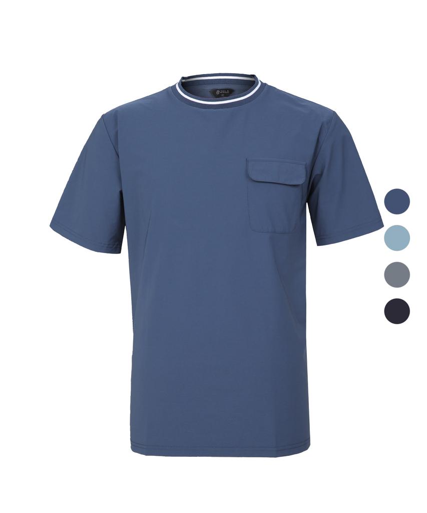 2ELA Flexible Men'S Woven Short Sleeve T-Shirt 4 Colors