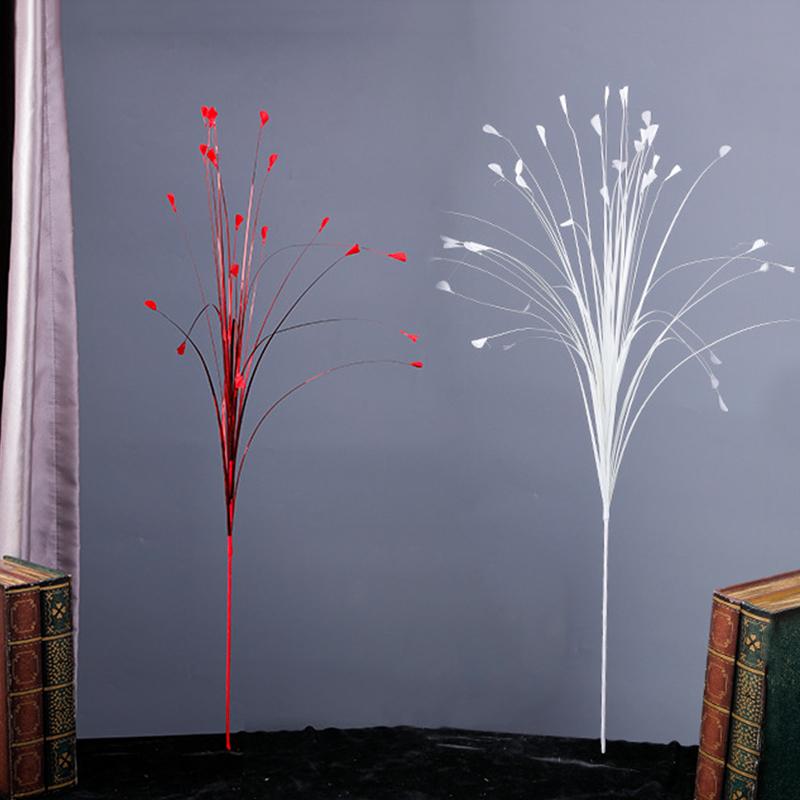 1PC Decorazione Poliestere Erba Pavone Simulata Scenografia Fotografica Composizione Floreale Vivace 80CM