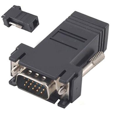 VGA Extender Male CAT5 CAT6 RJ45 To LAN Female Network Cable Adapter Kit