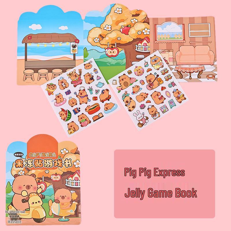 Capybara Gelee Sticker Ruhiges Buch: DIY Kreatives Früherziehungs-Puzzle für Kinder
