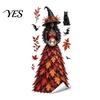 Seasonal Glass Stickers Halloween Witch/Ghost Window Clings, Removable Static Stickers, Waterproof PVC Decals, Fall Festival Ornaments Decorative for