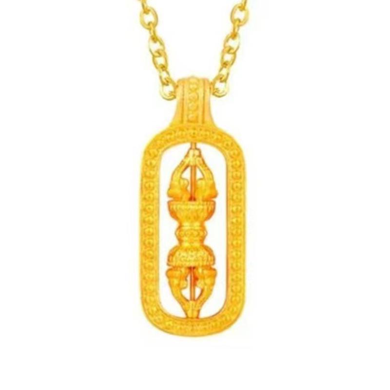Rose Flower Crown Pure Gold 999 Pendant Set for Women - Qixi Valentine's Day Gift