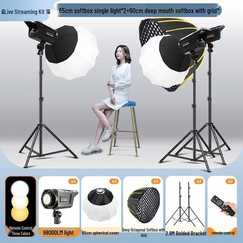 2025 Pro Streaming Beauty Fill Light with Parabolic Softbox Grid