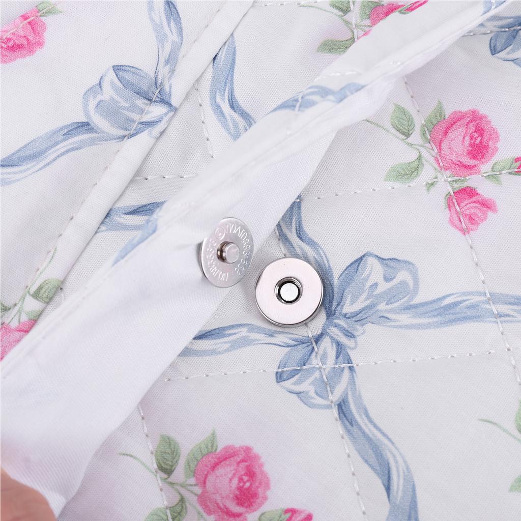 Flower Printed Computer Sleeve Bag Puffy Laptop Carrying Case Tablet Protective Cover Cute Clutch Purse for 11-15 Inch Laptop