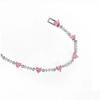 Nuovo Bracciale alla Moda Y2K Raffinato Rosa Dolce Zircone Fiocco Cuore d'Amore Catena per Donne Ragazze Festa Regalo di Compleanno Gioielli
