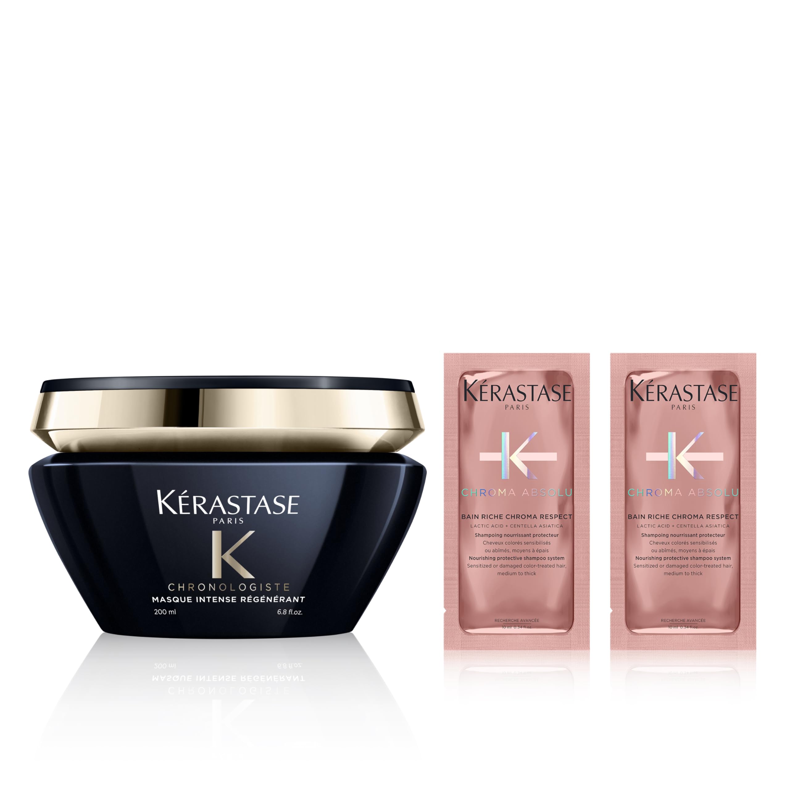 

Kerastase Hair Chronologiste R with a free sample Absolue Shampoo 10ml x Mask, 200ml, (Chroma 2) чёрный
