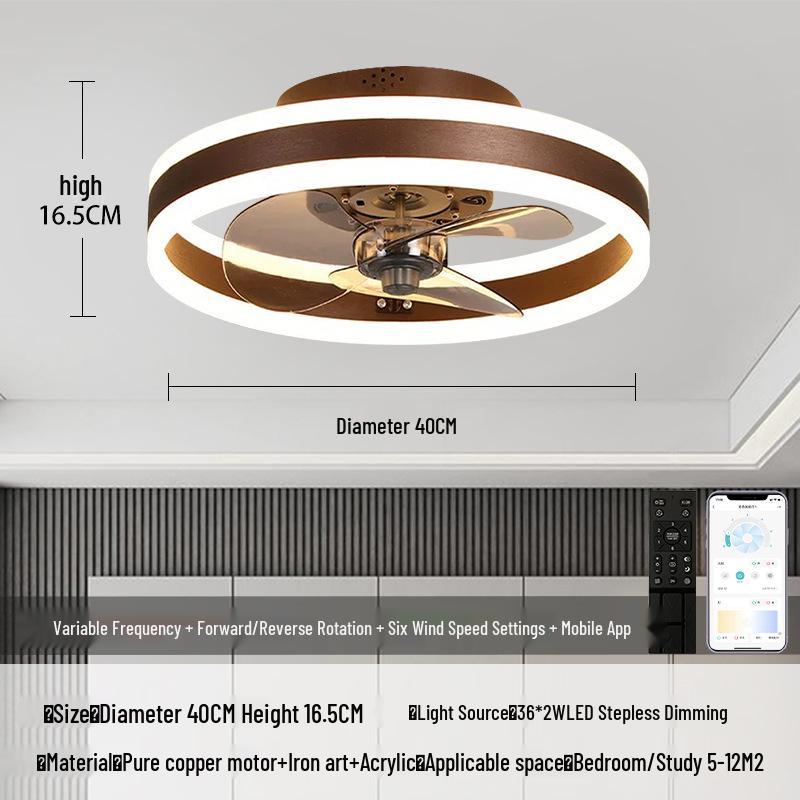 Japanese Style Minimalist Fan Light with Nordic Chandelier for Bedroom or Restaurant