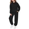 Children's Solid-color Long-sleeved Hoodie And Sweatshirt Set