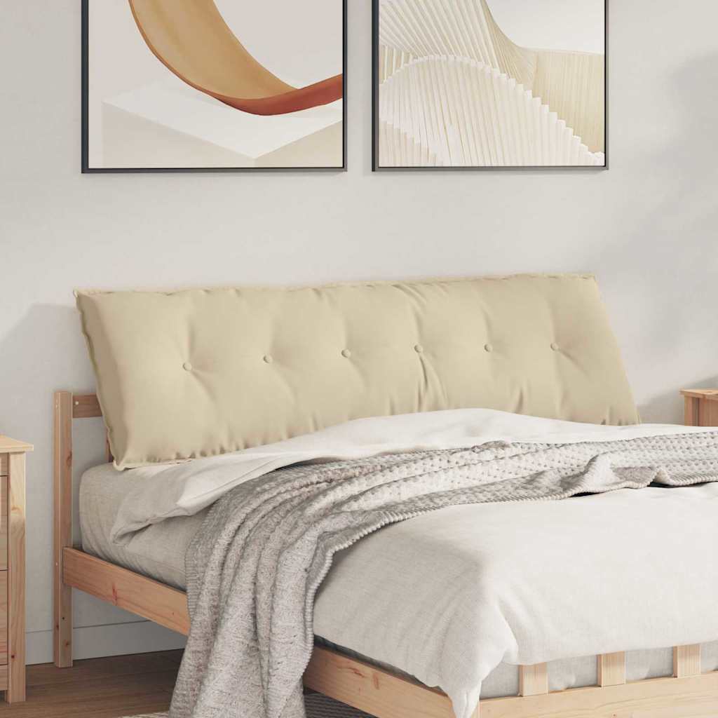 Back Cushion Cream 160 x 50 cm Microfiber Fabric